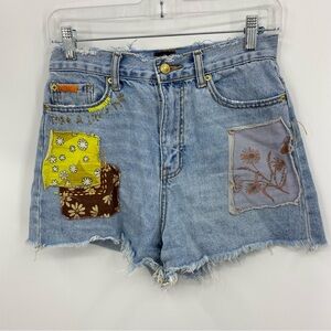 BDG A Line Denim Shorts sz 26 patchwork